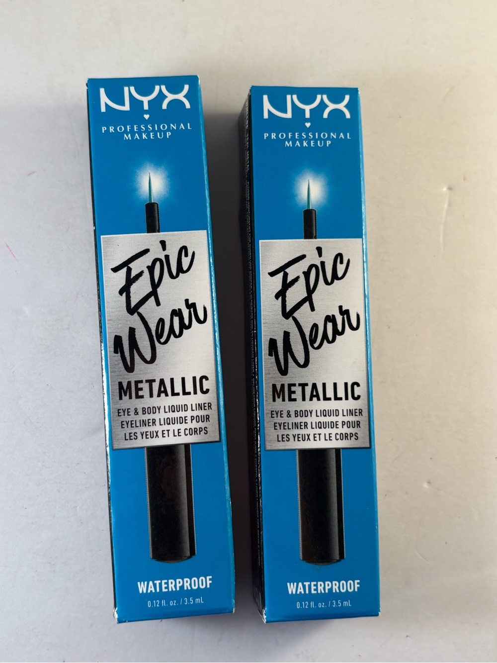 Lot of 2 NYX Epic Wear Metallic Liquid Eyeliner Teal Metal EWMLL06 Waterproof
L